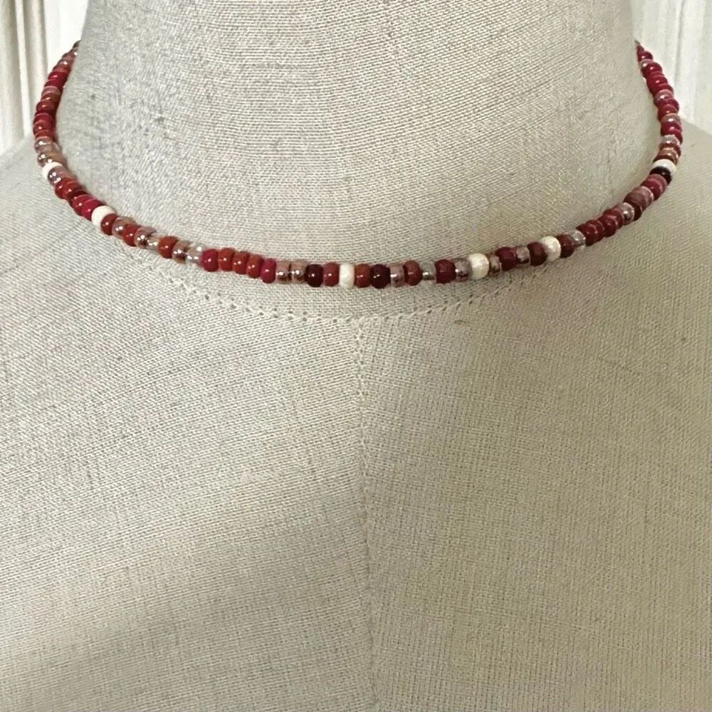 Wrap around beaded choker necklace